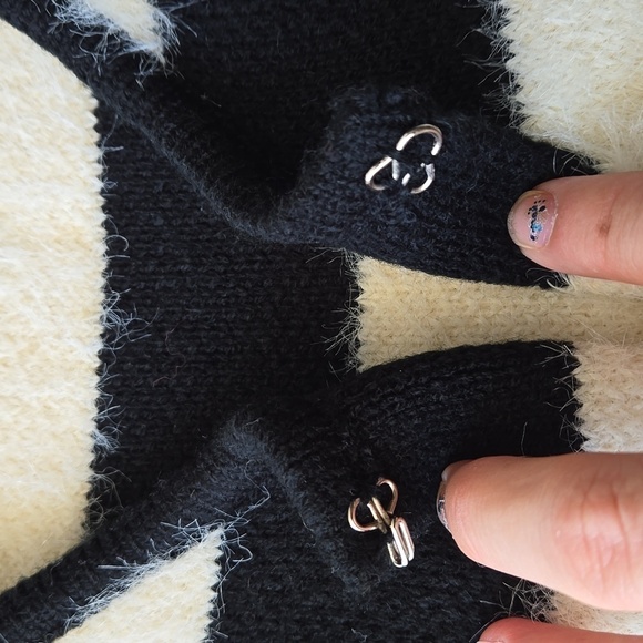 Ya Los Angeles Black and White Striped Cardigan - Picture 2 of 7